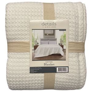 details by Becki Owens Lightweight Oversized Cotton Blanket, 106" x 94" - White